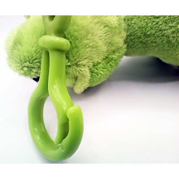 Green Froggy Friends Keychain Toy Soft Frog Plush Blue Eyes Long Lashes - Picture 11 of 15